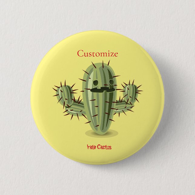 Prickly Irate Cactus Thunder_Cove 2 Inch Round Button (Front)