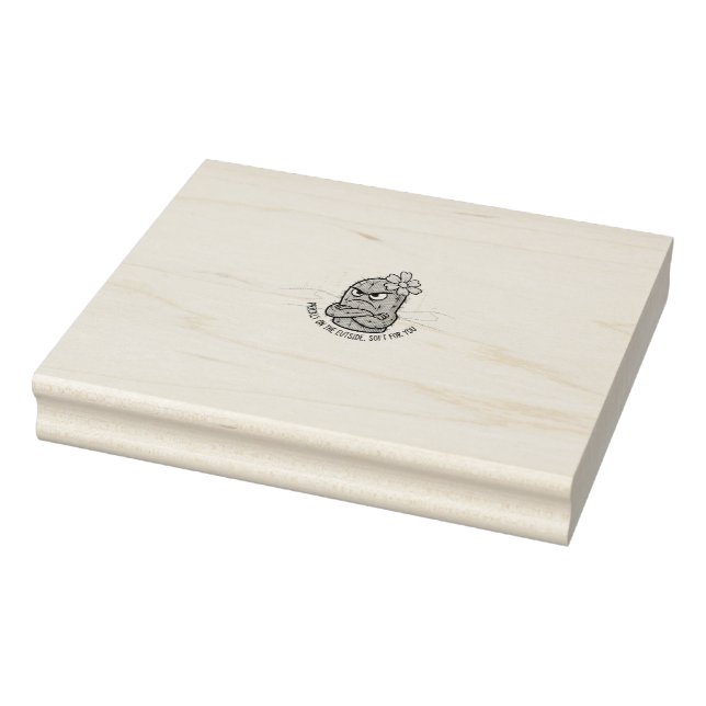 Prickly Outside Soft Inside Cactus Quote Rubber Stamp (Stamp)