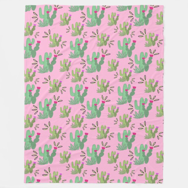 Prickly Paradise Fleece Blanket (Front)