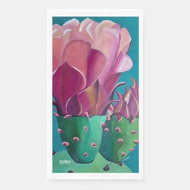 Prickly Pear Art on Guest Hand Towel Napkin (Front)