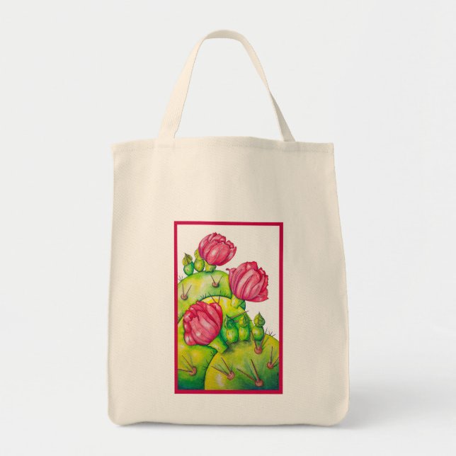 Prickly Pear Bloom Tote Bag (Front)