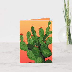Prickly Pear Cacti Cactus Sunset Greeting Card