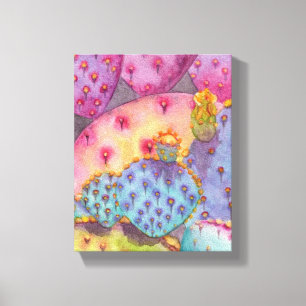 Prickly Pear Cactus Canvas Print Art Piece