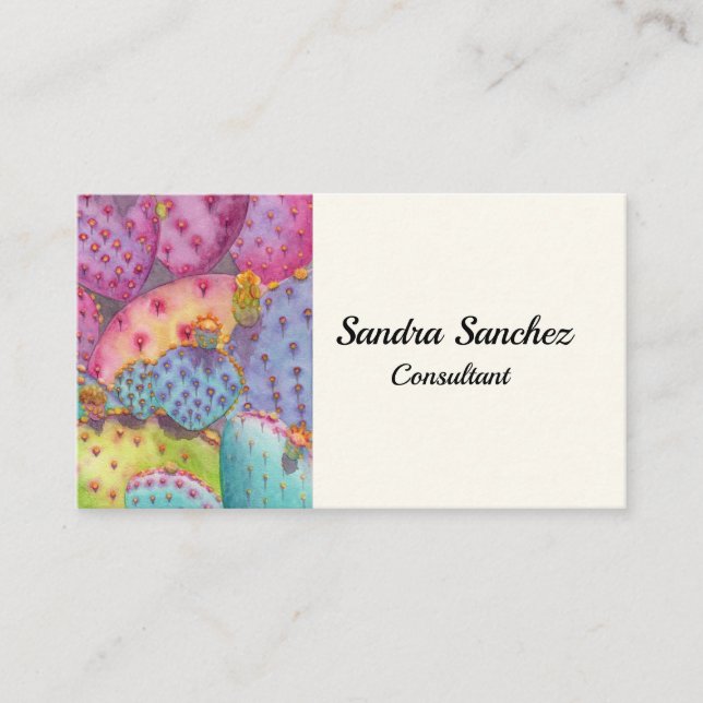 Prickly Pear Cactus Personalize Business Cards (Front)