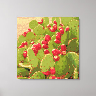 Prickly Pear Cactus Photo Abstract Canvas Print