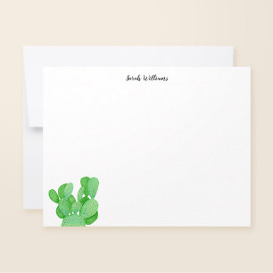 Prickly Pear Cactus Script Personalized Stationery Card