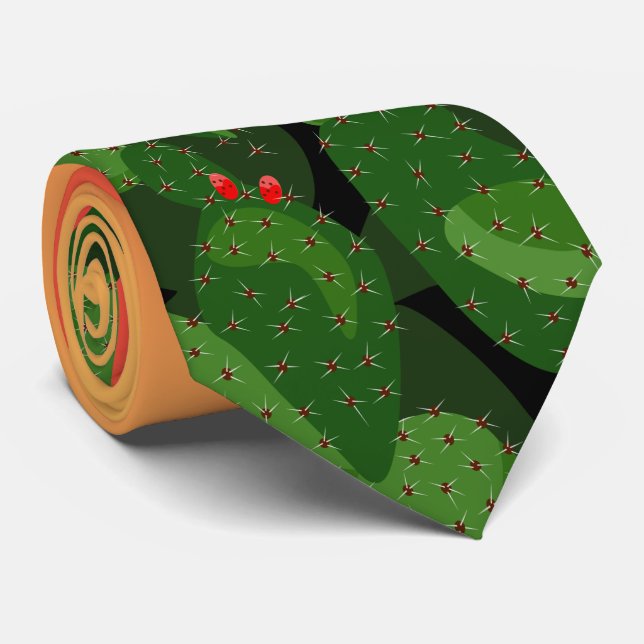 Prickly Pear Cactus Sunset Desert Tie (Rolled)