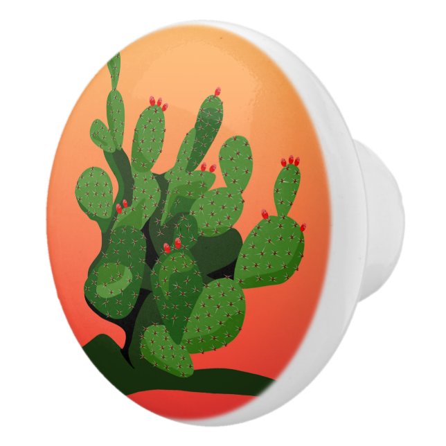 Prickly Pear Desert Sunset Door Knob (Right)
