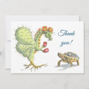 Prickly Pear Dragon & tortoise - Thank you card