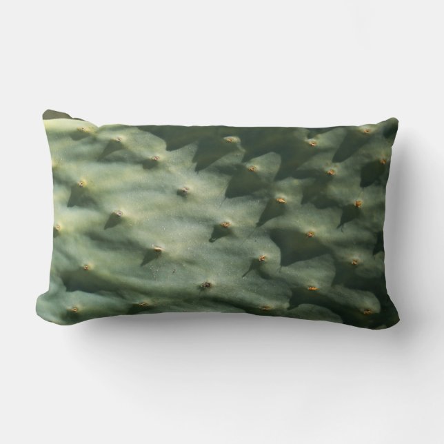 Prickly Pear Texture Pale Green Lumbar Pillow (Front)