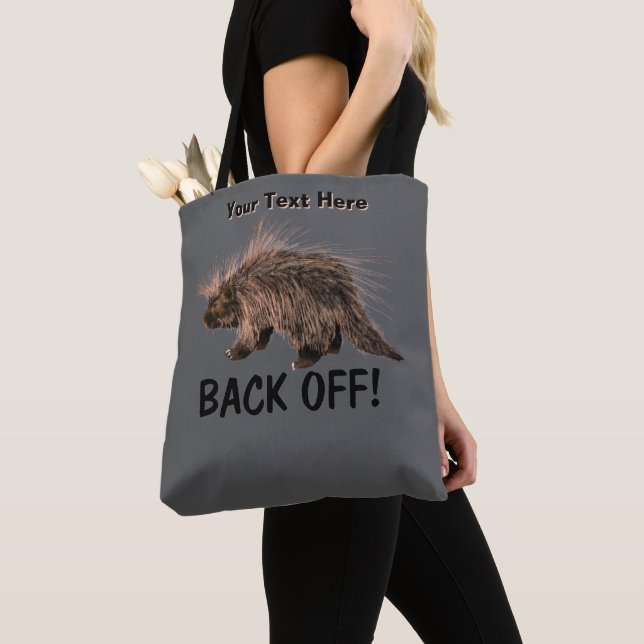Prickly Porky - Back Off Tote Bag (Close Up)