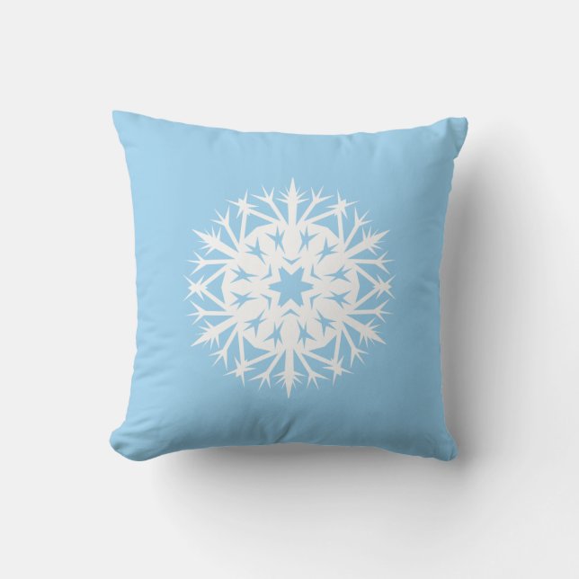 Prickly Snowflake Throw Pillow (Front)