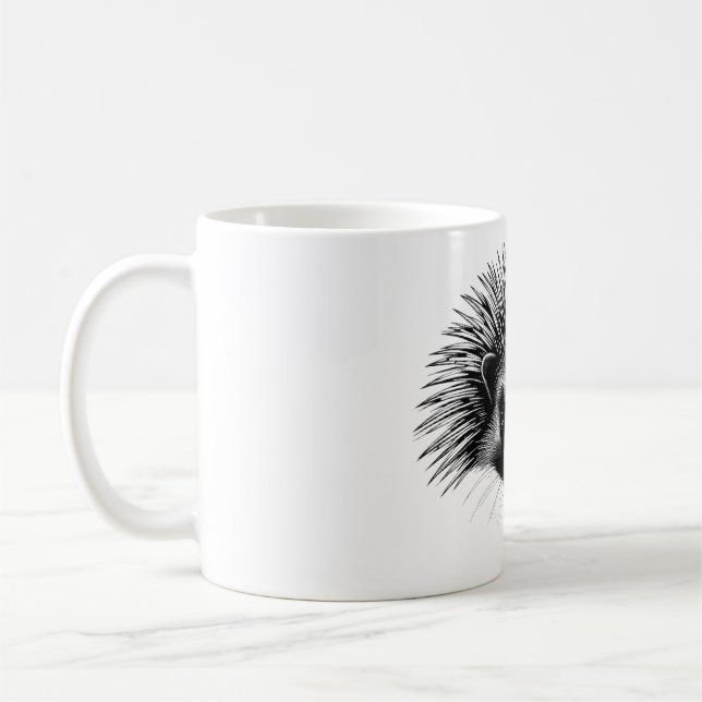 Prickly yet Lovable Porcupine T-Shirt Coffee Mug (Left)
