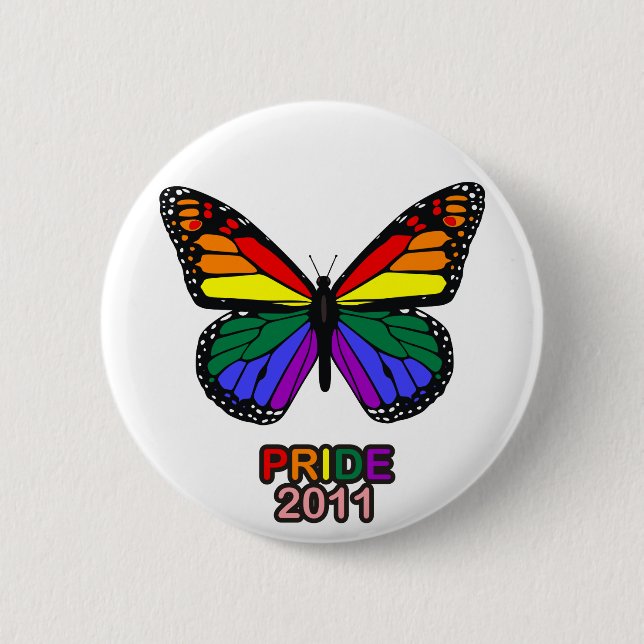 Pride 2011 butterfly 2 inch round button (Front)