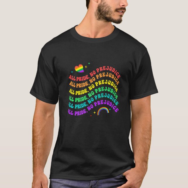 Pride  All Pride No Prejudice Retro T-Shirt (Front)