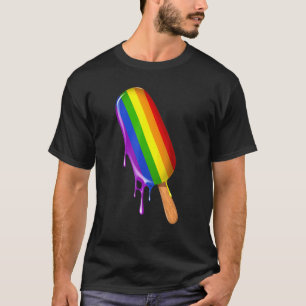 Pride Ally Ice Cream Rainbow Flag Gay Lesbian Prid T-Shirt