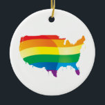 PRIDE AMERICA CERAMIC ORNAMENT<br><div class="desc">Gay Ornaments</div>