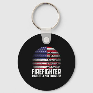 Pride And Honor Fireman Gift Proud Firefighter Quo Keychain