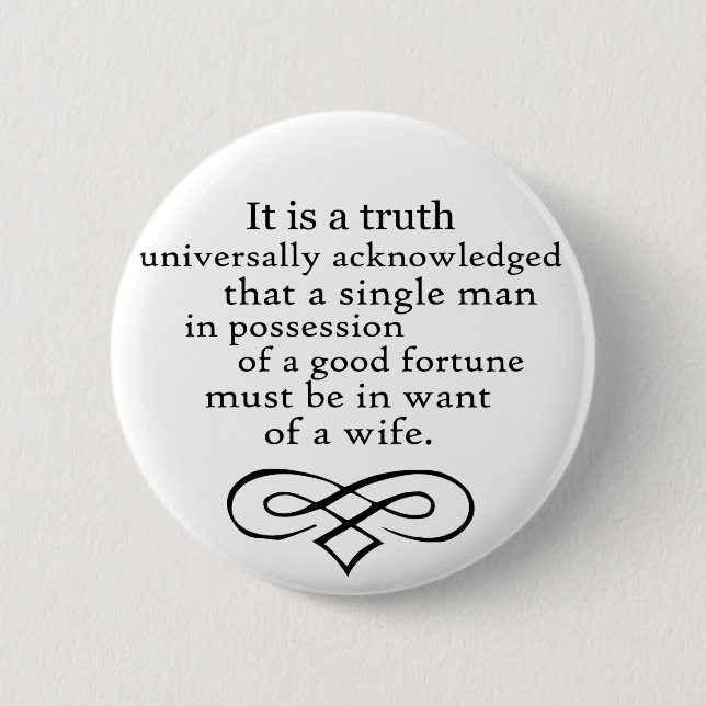 Pride and Prejudice 2 Inch Round Button (Front)