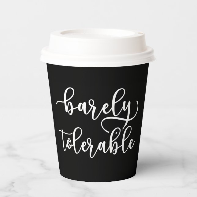 Pride And Prejudice - Barely Tolerable I Paper Cups (Front)