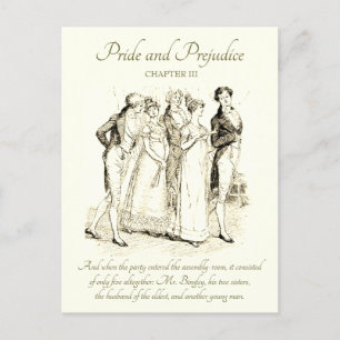 Pride and Prejudice Bingley Darcy Ball Entrance Postcard