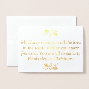 Pride and Prejudice Christmas Foil Card