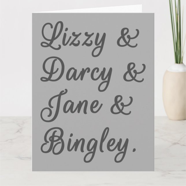 Pride and Prejudice Couples I Card (Front)