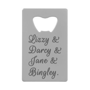 Pride and Prejudice Couples I Credit Card Bottle Opener
