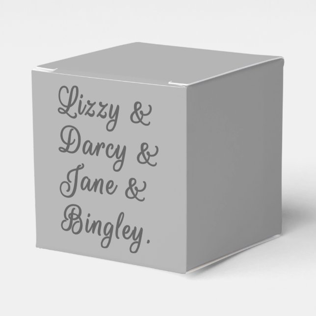 Pride and Prejudice Couples I Favor Box (Front Side)