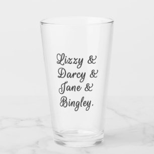 Pride and Prejudice Couples I Glass