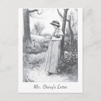 Pride and Prejudice:  Mr. Darcy's Letter Postcard
