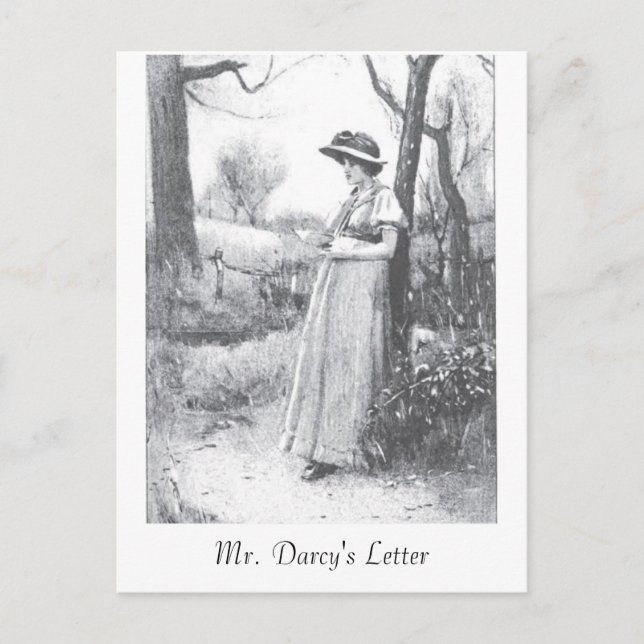Pride and Prejudice:  Mr. Darcy's Letter Postcard (Front)