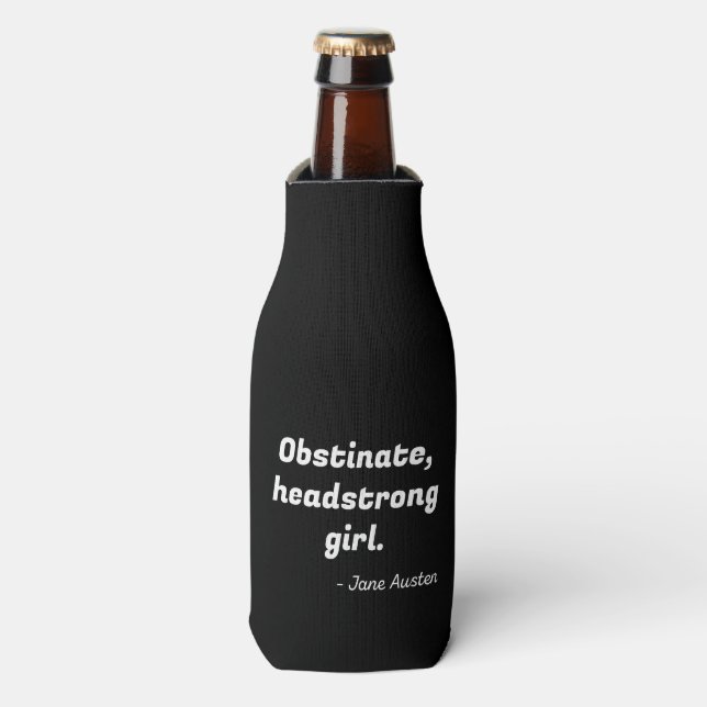 Pride and Prejudice Quote II Bottle Cooler (Bottle Front)