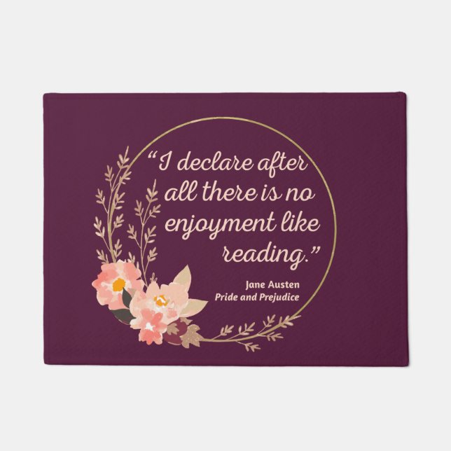 Pride and Prejudice Quote III - Cute Style Doormat (Front)