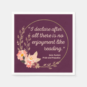 Pride and Prejudice Quote III - Cute Style Napkin