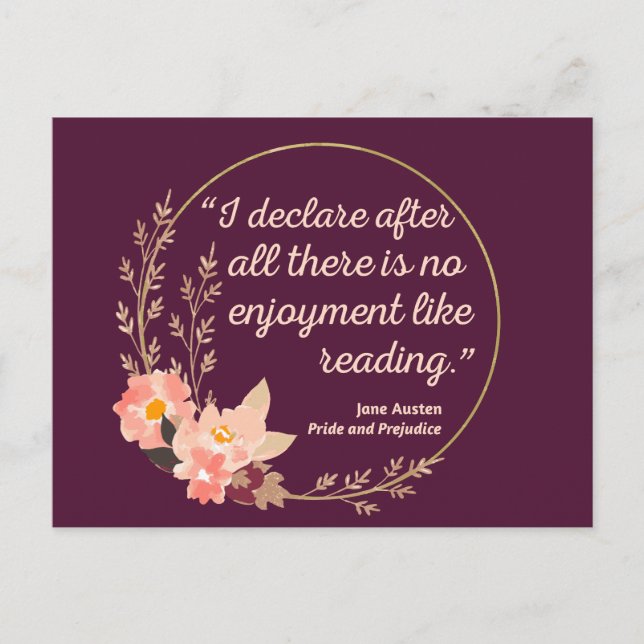 Pride and Prejudice Quote III - Cute Style Postcard (Front)