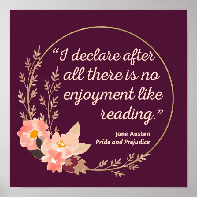 Pride and Prejudice Quote III - Cute Style Poster (Front)