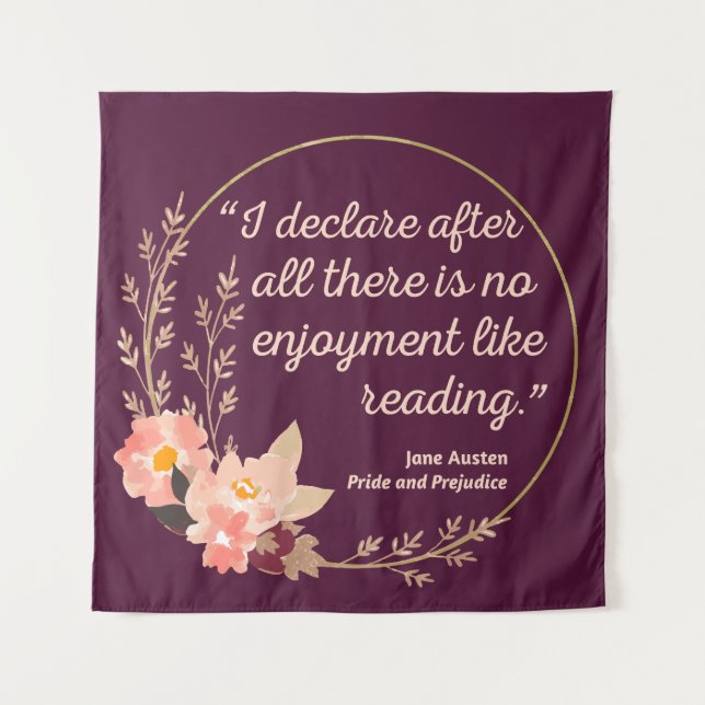 Pride and Prejudice Quote III - Cute Style Tapestry (Front)