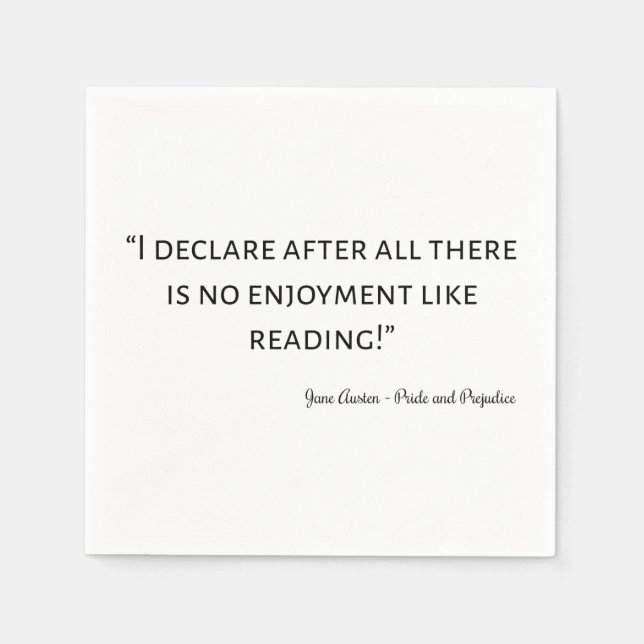 Pride and Prejudice Quote III Napkin (Front)