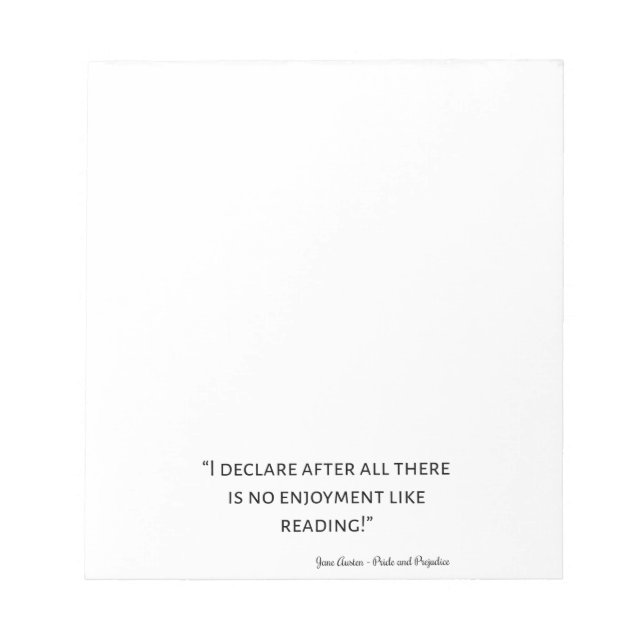 Pride and Prejudice Quote III Notepad (Front)