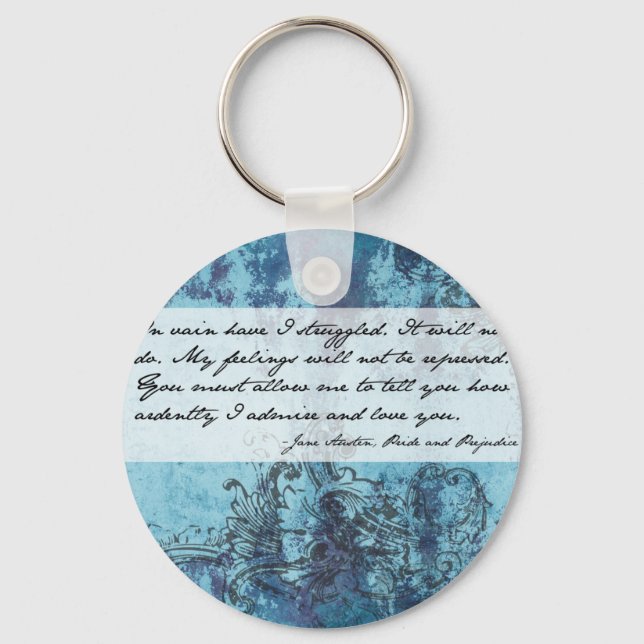 Pride and Prejudice Quote Keychain (Front)