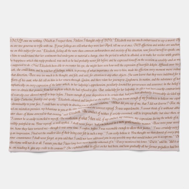Pride and Prejudice Quote Kitchen Towel (Horizontal)