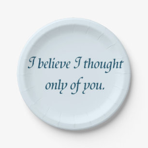 Pride and Prejudice Quote Paper Plate