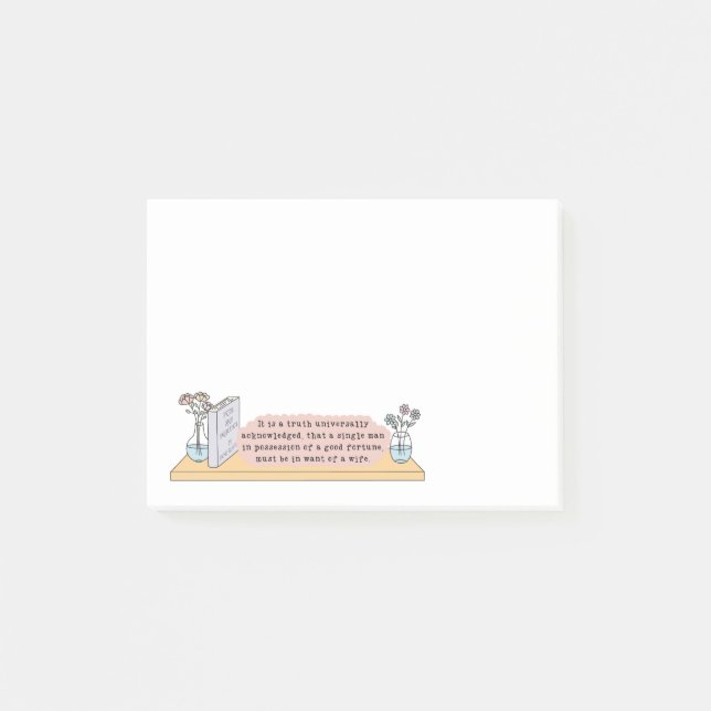 Pride and Prejudice Quote Post-it Notes (Front)