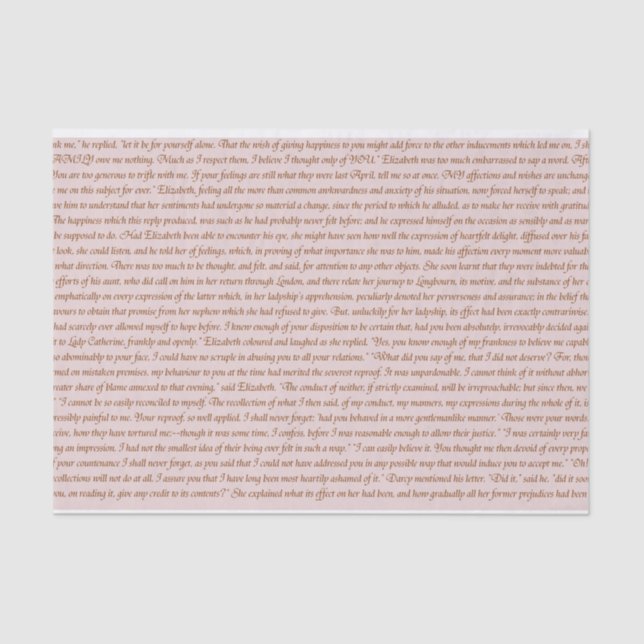Pride and Prejudice Quote Tissue Paper (Front)