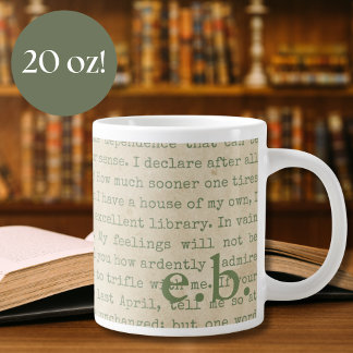 Pride and Prejudice Quotes Personalized Jumbo Mug