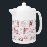 Pride and Prejudice Red Toile Quotes<br><div class="desc">Illustrations from 1894 edition of Pride and Prejudice by Jane Austen with memorable quotes in monochrome red and white toile style, for the lovers of the book, Mr. Darcy and Regency era romance.</div>