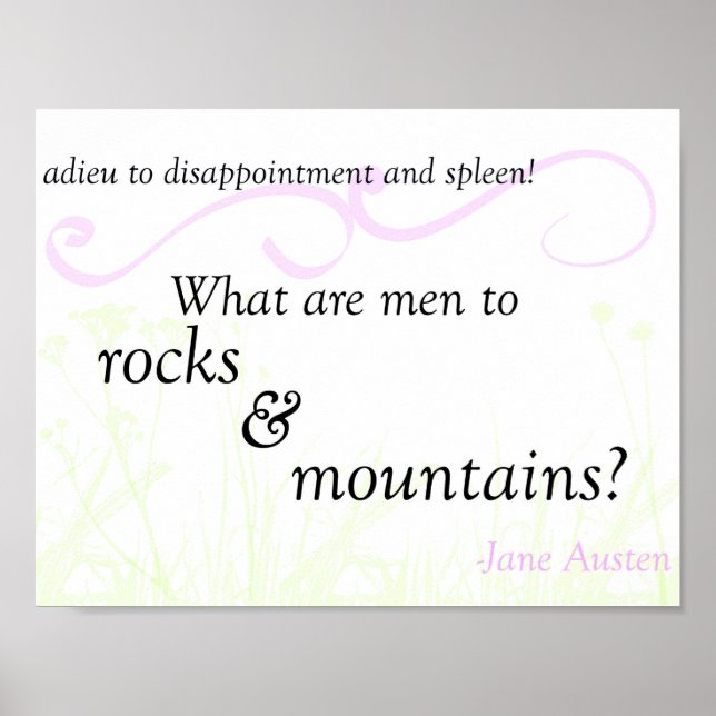 Pride and Prejudice "Rocks and Mountains" Poster (Front)