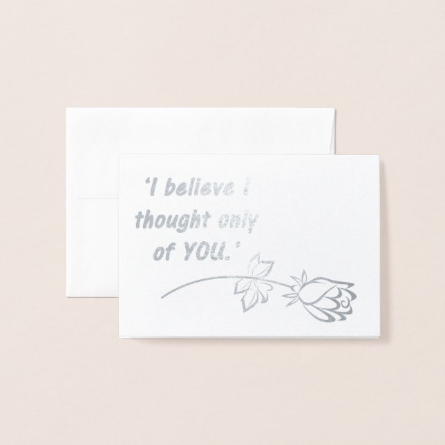 Pride and Prejudice Romantic Quote Foil Card (Front With Envelope)