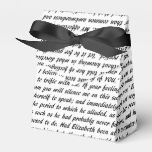 Pride and Prejudice Text Favor Box